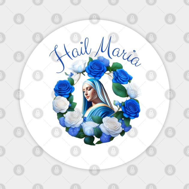 Marian blue bed of Roses Magnet by Praiseworthy Essentials